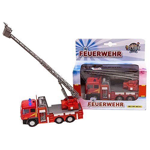 Kinder Spielzeug 1:20 Auto Feuerwehrauto Feuerwehr Leiter Drehleiter Ton Rettung 