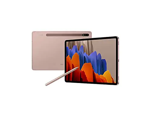 Samsung Galaxy Tab S7, Android Tablet mit Stift, WiFi, 3 Kameras, großer 8.000 mAh Akku, 11,0 Zoll LTPS Display, 128 GB/6 GB RAM, Tablet in Bronze