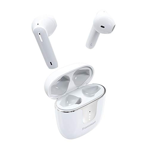Tronsmart Onyx Ace Bluetooth 5.0 Kopfhörer mit 4 Mikrofonen, Wireless Ohrhörer mit Rauschunterdrückung, Qualcomm aptX Audio, 24-Stunden-Spielzeit, Touch-Steuerung und Sprachassistent-Weiß