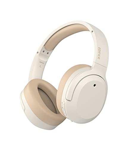 Edifier W820NB Plus Hybrid Aktiver Geräuschunterdrückung Kopfhörer - LDAC Codec - Hi-Res Audio Wireless & Wired - Schnelllade - 49 Stunden Spielzeit - Over Ear Bluetooth V5.2 Kopfhörer - Weiß