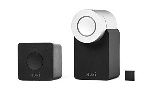 Nuki Combo 2.0 - Apple HomeKit - Amazon Alexa - Google home - IFTTT - Elektronisches Türschloss mit Türsensor-Automatischer Türöffner mit Bluetooth, WLAN - für iPhone und Android - Smart Home