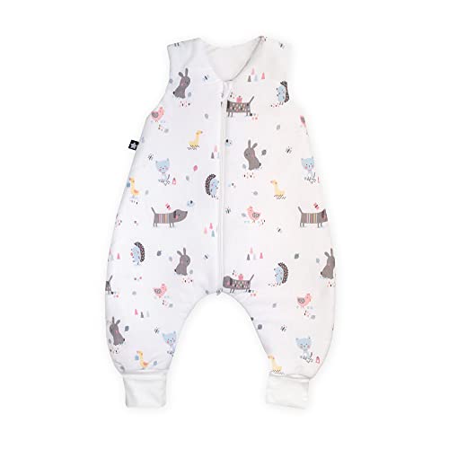 Julius Zöllner 9082767290 Jersey Jumper - Schlafsack mit Beinen, Crazy Animals, circa 92 cm, mehrfarbig