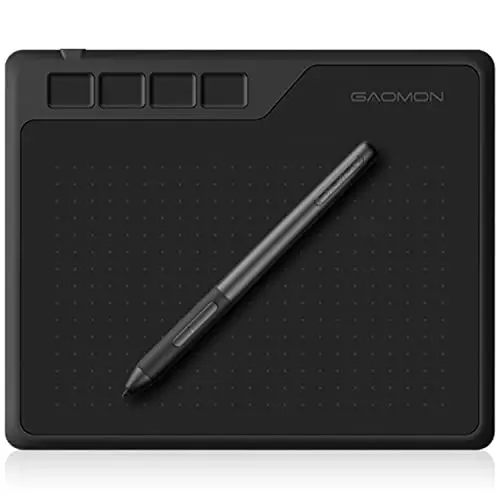 GAOMON S620 Stifttablett (mit 4 Tasten und batterielosem Stift) zum Handschrift & Zeichnen, kompatibel mit Windows, Mac, Anroid