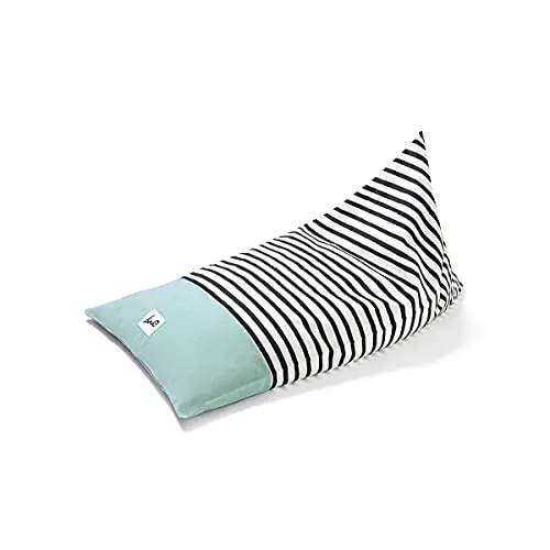 Liou® Sitzsack Zebra für Kinder aus Bio-Baumwolle in Mint, 110x70x60 cm, Bezug mit Füllung, hochwertiger, Designer Sitzsack für Kinderzimmer
