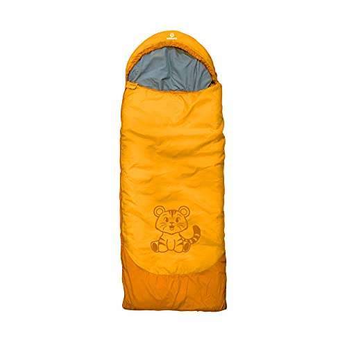 outdoorer Kinderschlafsack Dream Express - Deckenschlafsack für Kinder, mit Baumwolle gefüttert (Motiv Tiger, orange)