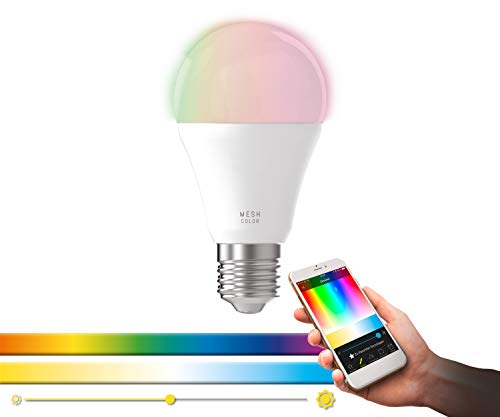 EGLO connect LED E27 Lampe, Smart Home Glühbirne, 9 Watt (entspricht 60 Watt), 806 Lumen, E27 LED dimmbar, Farbtemperatur und RGB Farben einstellbar, LED Leuchtmittel A60, Ø 6 cm
