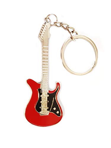 Gitarre Rock E Gitarre Musik Bass Schlüsselanhänger schwarz rot | Geschenk | Männer | Herren | Frauen | Damen | Kinder | Jungen | Mädchen | Musik | Party | Festival
