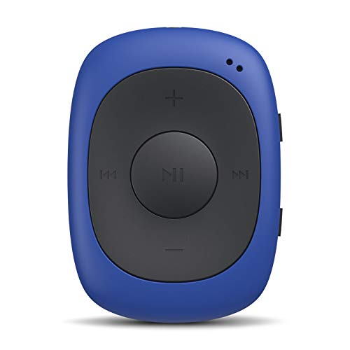 AGPtek G02 8 GB MP3-Player mit Clip mit FM/Shuffle, tragbarer Musik-Player mit Schweißschutz, Silikonhülle für Sport, Blau