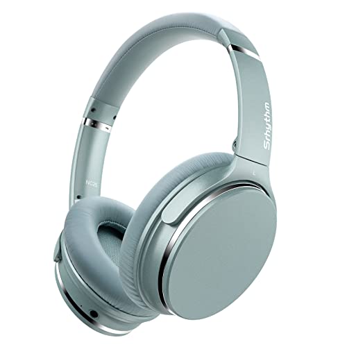 Srhythm NC25 Noise Cancelling Kopfhörer Bluetooth 5.0,Over Ear Headset mit Hi-Fi,Faltbar,Kabellos,50 Stunden Wiedergabezeit,Mikrofon,Spielmodus mit Niedriger Latenzzeit,Memory Protein Ohrmuscheln