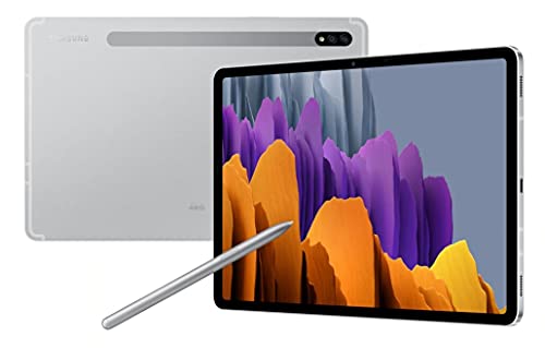 Samsung Galaxy Tab S7, Android Tablet mit Stift, WiFi, 3 Kameras, großer 8.000 mAh Akku, 11,0 Zoll LTPS Display, 128 GB/6 GB RAM, Tablet in Silber