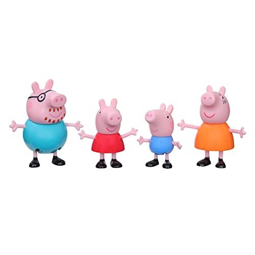 Peppa Pig Peppa’s Club Familie Wutz Figuren 4er-Pack Spielzeug, 4 Figuren der Familie Wutz in ihren bekannten Outfits, ab 3 Jahren