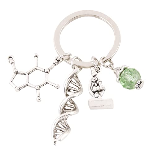 Mikroskop Molekulare Struktur Schlüsselanhänger Chemie Wissenschaft Schlüsselanhänger für Frauen Mädchen Schmuck Neuronen Schlüsselanhänger, E2835, One size