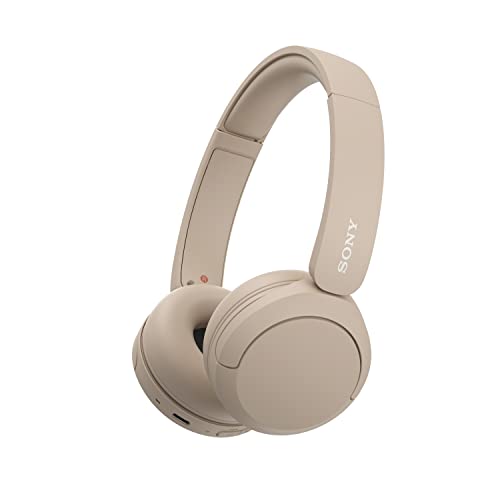 Sony WH-CH520 Kabellose Bluetooth-Kopfhörer - bis zu 50 Stunden Akkulaufzeit mit Schnellladefunktion, On-Ear-Modell - Beige