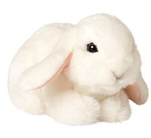 Uni-Toys - Widderkaninchen, liegend (weiß) - 18 cm (Länge) - Plüsch-Hase, Kaninchen - Plüschtier, Kuscheltier