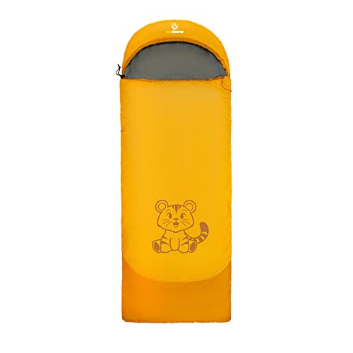 outdoorer Kinderschlafsack Dream Express - Deckenschlafsack für Kinder, mit Baumwolle gefüttert (Motiv Tiger, orange)
