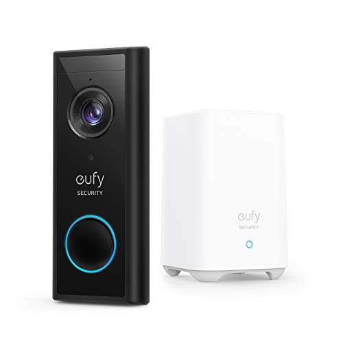 eufy Security, Kabellose Video-Türklingel mit Akku, 2K HD, Türklingel mit Kamera, Gebührenfrei, smarte Personenerkennung, beidseitige Audiofunktion, kinderleichte Installation (HomeBase 2 notwendig)