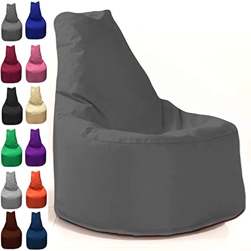 Sitzbag Sitzsack Sessel XL - XXL für Kinder und Erwachsene - In & Outdoor Sitzsäcke Kissen Sofa Hocker Sitzkissen Bodenkissen (XXL - 80cm Durchmesser, Anthrazit)