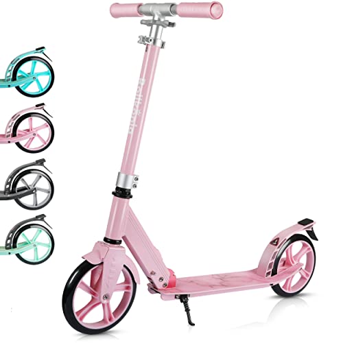 Rollkönig ® Scooter für Kinder ab 5 Jahren I Der Faltbare City-Scooter mit großen Rädern I Tret-Roller für Erwachsene mit bis zu 100kg Tragkraft