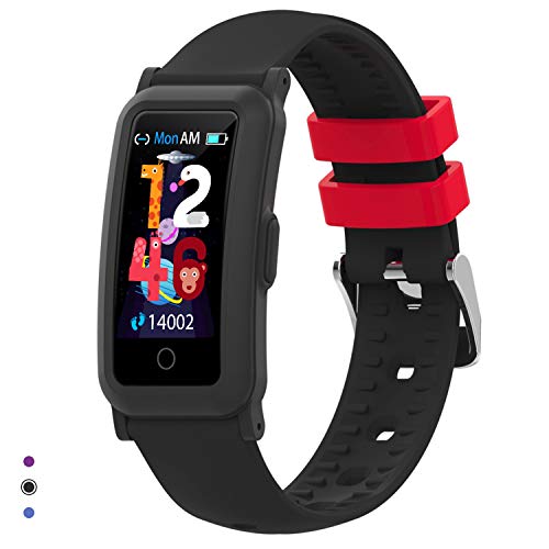 BingoFit Fitness Armband Uhr Kinder, Fitness Tracker Smartwatch mit Blutdruck Pulsmesser und Schlafmonitor, Wasserdicht Schrittzähler Kalorienzähler Aktivitätstracker für Kinder Mädchen Junge Teenager