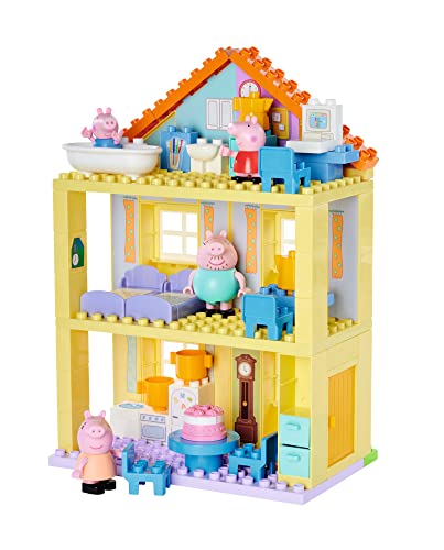 BIG-Bloxx - Peppa Pig Spielzeug-Haus (86 Bausteine) - großes Peppa Wutz Spielhaus inkl. Familie Wutz als Spielfiguren, umfangreiches Klemmbausteine-Set für Kinder ab 18 Monaten