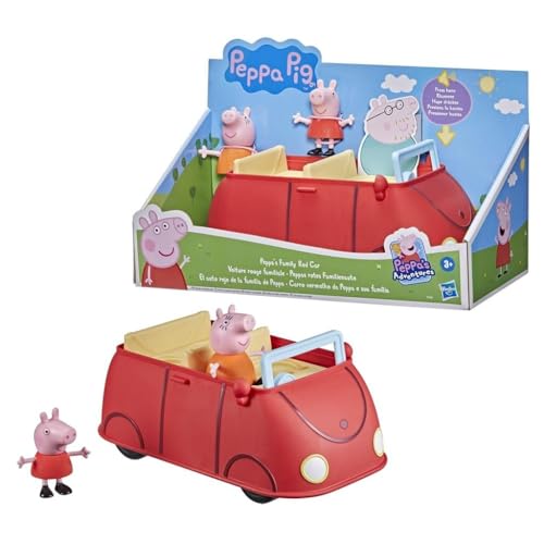 Peppa Pig Peppas rotes Familienauto mit Sprach- und Soundeffekten, enthält 2 Figuren, Vorschulspielzeug für Mädchen und Jungen ab 3 Jahren