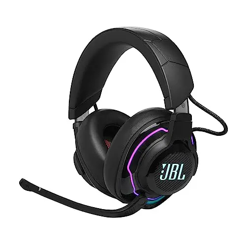 JBL Quantum 910 Over-Ear Gaming Kopfhörer – Wireless 2,4 GHz, Bluetooth 5.2 und 3,5 mm Klinke – Mit Head-Tracking-Funktion, ANC und 39 Stunden Akkulaufzeit – Schwarz