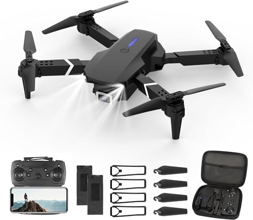 Drohne mit Kamera HD 4K,RC Faltbare FPV WiFi Live Übertragung Drohne für Kinder Anfänger,2 Akku Lange Flugzeit,Headless Modus,Flugbahnflug,Hindernisvermeidung,One Key Start/Landen,Headless Modus