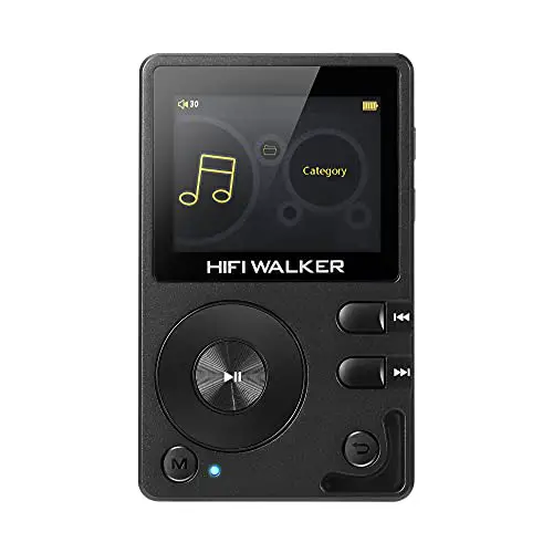 HIFI WALKER H2 High-Res MP3 Player mit Bluetooth, DSD DAC OTG, Verlustfreier Hochauflösender Musik Player, Tragbarer Audioplayer mit Speicherkarte und HD Kopfhörern, Unterstützt bis zu 256 GB