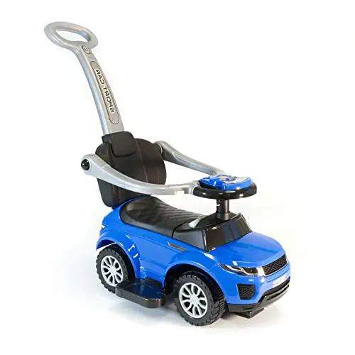 LEMODO Rutschauto mit Schiebestange | Rutschfahrzeug ab 1 Jahr | Rutscherfahrzeug mit Sicherheitsbügel | Kinderfahrzeug mit Staufach und Sound-Lenkrad | Kinderspielzeug zur Motorikförderung