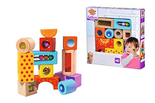 Eichhorn – Klangbausteine – 12 bunte Holzbausteine die Geräusche machen, für Kinder und Babys ab 12 Monaten, Holzspielzeug