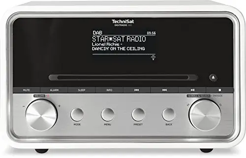 TechniSat DIGITRADIO 580 – Stereo DAB+ Internetradio (CD-Player, WLAN, LAN, DAB, UKW, Bluetooth, Spotify, USB, Wecker, Wifi Streaming, Equalizer, 2 x 10 Watt Lautsprecher) weiß