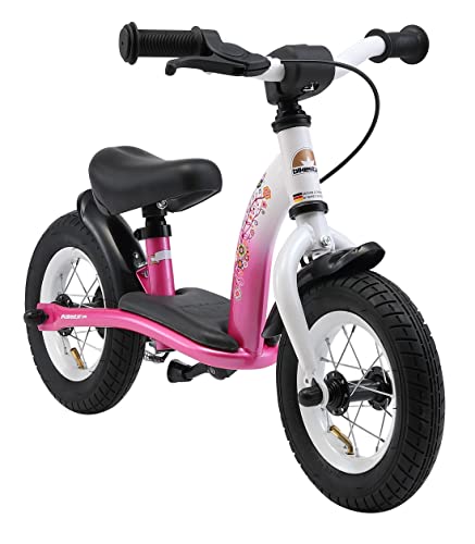 BIKESTAR Kinder Laufrad Lauflernrad Kinderrad für Mädchen ab 2-3 Jahre | 10 Zoll Classic Kinderlaufrad | Pink & Weiß | Risikofrei Testen