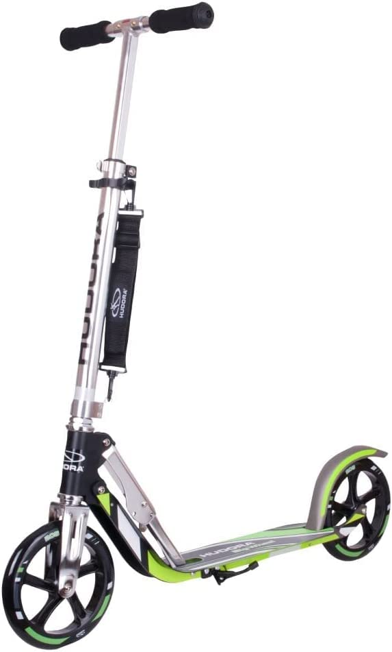 HUDORA 6956016014695 14695 BigWheel 205-Das Original mit RX Pro Technologie-Tret-Roller klappbar-City-Scooter, Grau/Grün