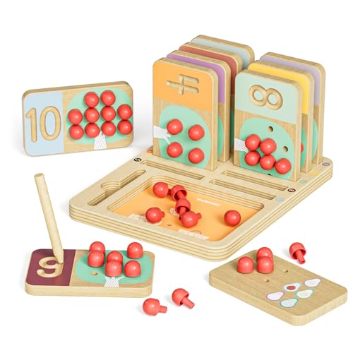 TOP BRIGHT Montessori Lernspielzeug ab 3 4 5 Jahre, Mathe-Lernspielzeug für Kinder ab 3 Jahren, Zähl-Steckbrettspiel und Zahlenschreibübungen, Geburtstagsgeschenk für Jungen und Mädchen