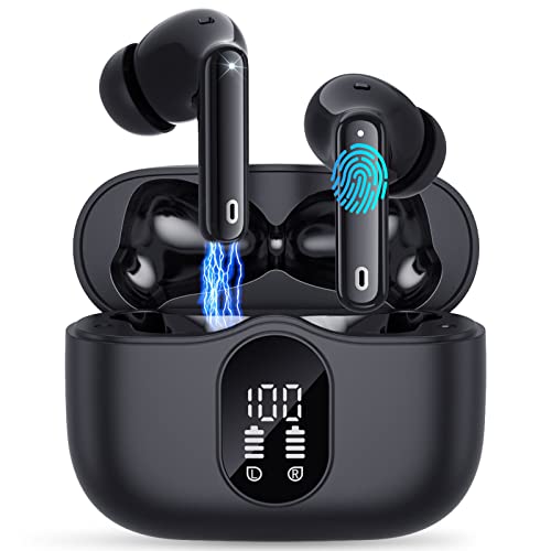 Bluetooth 5.3 Kopfhörer, In Ear Kopfhörer Kabellos HiFi Stereo Sound, Kopfhörer Kabellos Bluetooth mit HD Mikrofon, 30 Std Noise Cancelling Ohrhörer mit LED Anzeige, IP7 Wasserdicht für iOS, Andriod