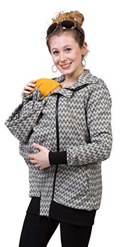 Viva la Mama - Jacke mit Einsatz für Babytragen Tragejacke Sommer Umstandsjacke - CLEO - schwarz-weiß - S