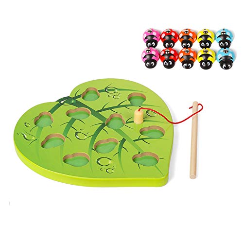 WFF Spielzeug Magnetic Fishing Spielzeug mit 10 Marienkäfer for Kleinkinder Lernen Bildung Feinmotorik Spielzeug, Babyholzspielzeug for 3-6 Jahre Kinder-Geburtstags-Geschenke (Color : 1piece)