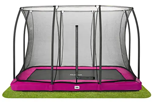 Salta Comfort Edition Ground - Bodentrampolin mit Sicherheitsnetz – 214x153cm – Rechteckig - Pink