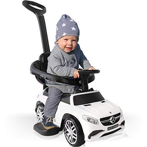 Stimo Mercedes Benz AMG Rutschauto OFFIZIELL LIZENZIERT mit Fußstütze & Schubstange Kinder Fahrzeug Rutscher Auto (AMG 63er SUV Coupe)