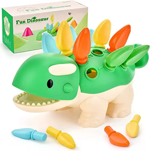 Montessori Baby Spielzeug 1 Jahr, Dinosaurier Spielzeug ab 1 Jahr, Trainiert Hand-Auge-Koordination, Lernspielzeug Geschenk 1 Jahr mädchen und Jungen Kinder 12 18 Monate 2 3 Jahr