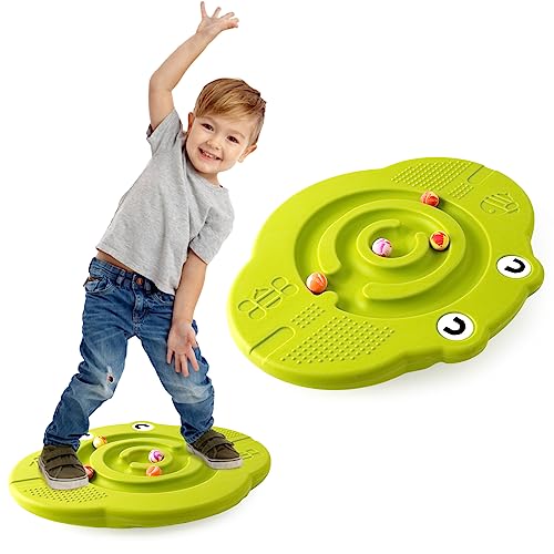 Wackel-Balance-Board für Kinder, Kunststoff-Wippe-Labyrinth-Board mit Trittsteinen, Belastung 220 Pfund, aktives Spielen und Training für Kleinkinder