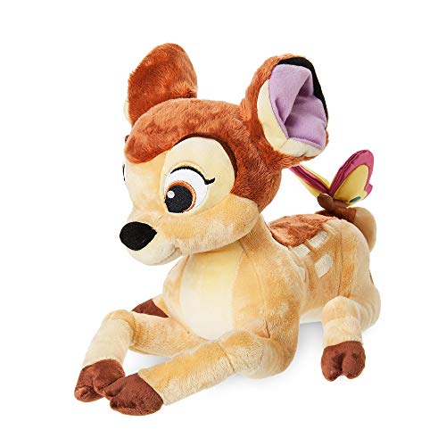 Disney Store Mittelgroßes Kuscheltier Bambi, 36 cm / 14”, kuschelige Kultfigur entzückendem Schmetterling am Schwanz, für alle Altersstufen geeignet