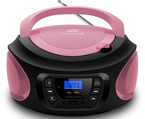 Tragbarer CD-Player | | CD/CD-R | USB | FM Radio | AUX-In | Kopfhöreranschluss | Kinder Radio | Boombox | CD-Radio | Stereoanlage | Kompaktanlage (Pretty Pink)