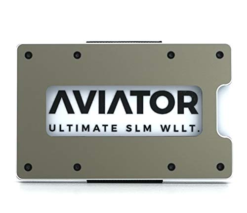 Aviator Wallet - Aluminium Kartenetui mit RFID Blocker - Karten Schnellzugriff - Platz für 20 Karten - Made in Germany - Geldbörse für Männer und Frauen (Aluminium Grau)