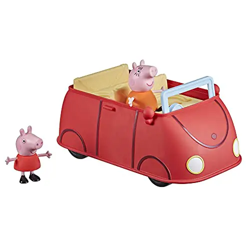 Peppa Pig Peppa’s Adventures Peppas rotes Familienauto Vorschulspielzeug, Sprache und Soundeffekte, enthält 2 Figuren, ab 3 Jahren geeignet