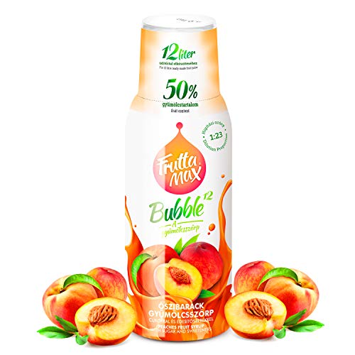 FruttaMax Pfirsich Getränkesirup Frucht-sirup Konzentrat | weniger Zucker | mit 50% Fruchtanteil 500ml