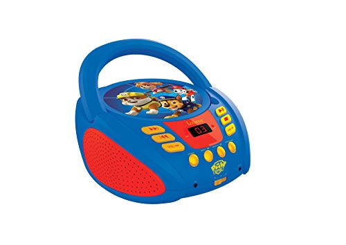 Lexibook RCD108PA Paw Patrol Tragbarer CD-Player für Kinder, Mikrofonanschluss, AUX-Eingangsbuchse, AC-Betrieb oder Batterie, Blau/Rot, Norme