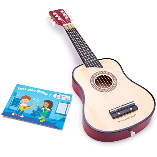 New Classic Toys - 10304 - Musikinstrument - Spielzeug Holzgitarre - Deluxe - Naturell, Kinder (Unisex)