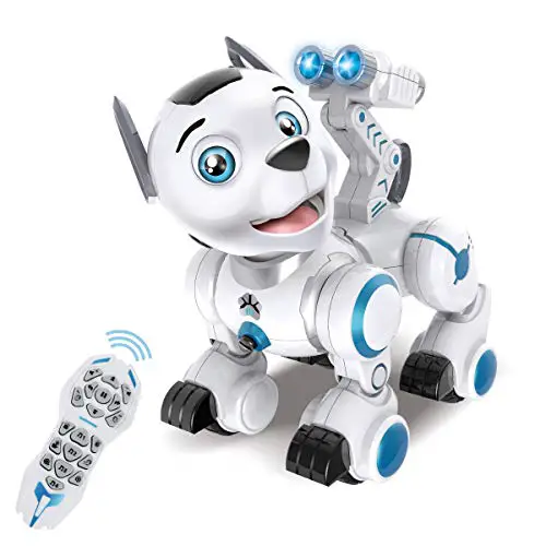 fisca Fernbedienung Roboter Hund RC Interaktiv Intelligente Walking Tanzen Programmierbarer Roboter Welpen Spielzeug Elektronische Haustiere mit Licht und Ton für Kinder Jungen Mädchen