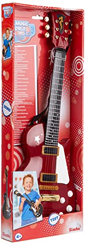 Simba 106837110 - My Music World Rockgitarre, 2-fach sortiert, es wird nur ein Artikel geliefert, Metallsaiten, Gurt, 56cm, ab 4 Jahre
